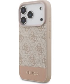 Guess PU 4G Stripe Case Aizsargapvalks priekš iPhone 17 Pro / rozā Neoriģinālie Maciņi