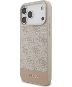 Guess PU 4G Stripe Case Aizsargapvalks priekš iPhone 17 Pro Max / rozā Neoriģinālie Maciņi