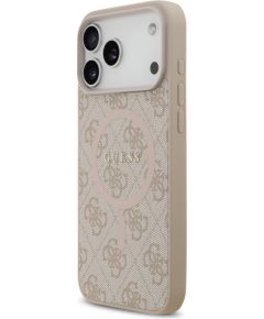 Guess PU Leather 4G Colored Ring MagSafe Case Aizsargapvalks priekš iPhone 17 Pro Max / rozā Neoriģinālie Maciņi