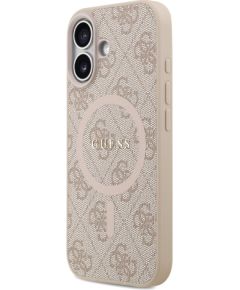 Guess PU Leather 4G Colored Ring MagSafe Case Aizsargapvalks priekš iPhone 17 / rozā Neoriģinālie Maciņi