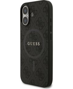 Guess PU Leather 4G Colored Ring MagSafe Case Aizsargapvalks priekš iPhone 17 / melns Neoriģinālie Maciņi