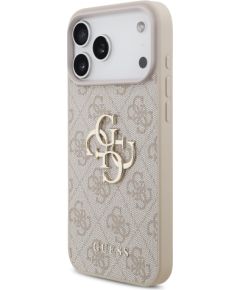 Guess PU 4G Metal Logo Strap Case Aizsargapvalks priekš iPhone 17 Pro Max / rozā Neoriģinālie Maciņi