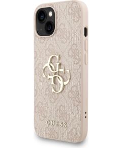 Guess PU 4G Metal Logo Strap Case Aizsargapvalks priekš iPhone 15 / rozā Neoriģinālie Maciņi