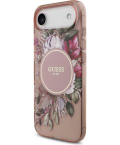 Guess IML Flowers Strap MagSafe Case Aizsargapvalks priekš iPhone Air / rozā Neoriģinālie Maciņi
