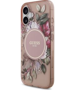 Guess IML Flowers Strap MagSafe Case Aizsargapvalks priekš iPhone 17 / rozā Neoriģinālie Maciņi