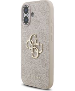 Guess PU 4G Metal Logo Strap Case Aizsargapvalks priekš iPhone 17 / rozā Neoriģinālie Maciņi