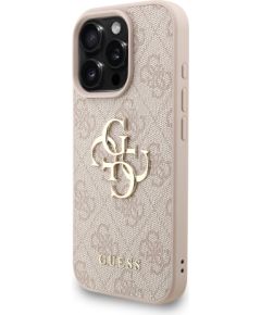 Guess PU 4G Metal Logo Strap Case Aizsargapvalks priekš iPhone 16 Pro Max / rozā Neoriģinālie Maciņi