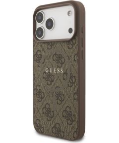 Guess PU Leather 4G Colored Ring MagSafe Case Aizsargapvalks priekš iPhone 17 Pro Max / brūns Neoriģinālie Maciņi
