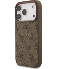 Guess PU Leather 4G Colored Ring MagSafe Case Aizsargapvalks priekš iPhone 17 Pro / brūns Neoriģinālie Maciņi