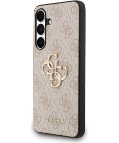 Guess PU 4G Metal Logo Case Aizsargapvalks priekš Samsung Galaxy S25 FE / rozā Neoriģinālie Maciņi