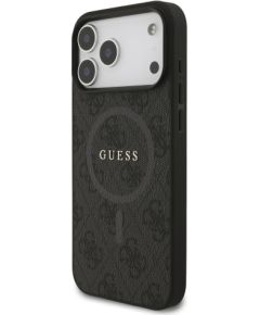 Guess PU Leather 4G Colored Ring MagSafe Case Aizsargapvalks priekš iPhone 17 Pro Max / melns Neoriģinālie Maciņi