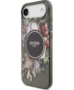 Guess IML Flowers Strap MagSafe Case Aizsargapvalks priekš iPhone Air / melns Neoriģinālie Maciņi