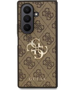 Guess PU 4G Metal Logo Case Aizsargapvalks priekš Samsung Galaxy Z Fold 7 / brūns Neoriģinālie Maciņi