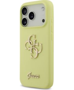 Guess Liquid Silicone 4G Metal Logo Case Aizsargapvalks priekš iPhone 17 Pro / dzeltens Neoriģinālie Maciņi