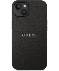 Guess PU Leather Saffiano Case Aizsargapvalks priekš iPhone 14 Plus / melns Neoriģinālie Maciņi