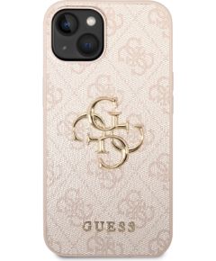 Guess PU 4G Metal Logo Case Aizsargapvalks priekš iPhone 14 / rozā Neoriģinālie Maciņi