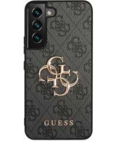 Guess PU 4G Metal Logo Case Aizsargapvalks priekš Samsung Galaxy S23 / pelēks Neoriģinālie Maciņi