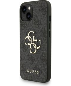 Guess PU 4G Metal Logo Strap Case Aizsargapvalks priekš iPhone 15 / melns Neoriģinālie Maciņi