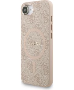 Guess PU Leather 4G Colored Ring Strap MagSafe Case Aizsargapvalks priekš iPhone 16e / rozā Neoriģinālie Maciņi