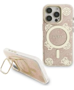 Guess PC/TPU Electroplated Stand Camera Frame MagSafe Case with Interchangeable Backgrounds for iPhone 16 / Pro Neoriģinālie Maciņi