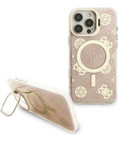 Guess PC/TPU Electroplated Stand Camera Frame MagSafe Case with Interchangeable Backgrounds for iPhone 16 Pro / Max Neoriģinālie Maciņi