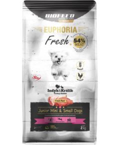 BIOFEED Euphoria Fresh  Junior Mini & Small Turkey with rabbit - dry dog food - 2kg Suņu barība