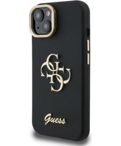 Guess PU Grained 4G Logo Stand Camera Frame Case Aizsargapvalks priekš iPhone 13 / melns Neoriģinālie Maciņi