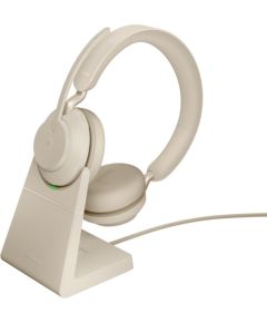 Jabra Evolve2 65 USB-C Beige MS Chrg stand Stereo Austiņas