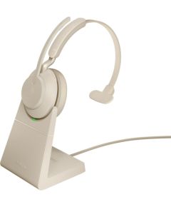Jabra Evolve2 65 USB-C UC Chrg stand Mono - Beige Austiņas