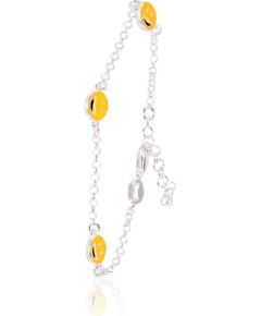 Sudraba aproce #2600253_ML-Y+ML-BK+ML-W, Sudrabs 925°, Juvelieru emalja, garums: 14 cm, 3.3 gr.  "Orio" kolekcija