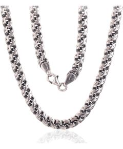 Sudraba ķēdīte Bismarks 5 mm #2400150(POx-Bk), Sudrabs 925°, oksids (pārklājums), garums: 50 cm, 23.2 gr. Viriešiem