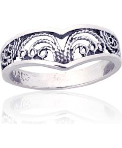 Sudraba gredzens #2101875(POx-Bk), Sudrabs 925°, oksids (pārklājums), Izmērs: 18.5, 2.3 gr. Sieviešu