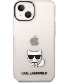 Karl Lagerfeld Choupette Logo Case Aizsargapvalks priekš iPhone 14 Plus / rozā Neoriģinālie Maciņi