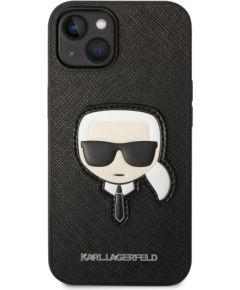 Karl Lagerfeld PU Saffiano Karl Head Case Aizsargapvalks priekš iPhone 14 Plus / melns Neoriģinālie Maciņi