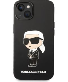 Karl Lagerfeld Liquid Silicone Ikonik NFT Aizsargapvalks priekš iPhone 14 Plus / melns Neoriģinālie Maciņi