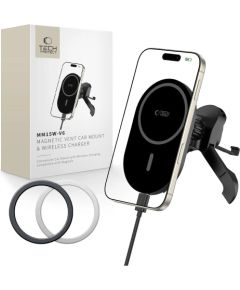 Tech-Protect MM15W-V6 Magnētiskais MagSafe turētājs automašīnas ventilācijas atverei - melns Telefonu Turētāji Auto Velo Moto