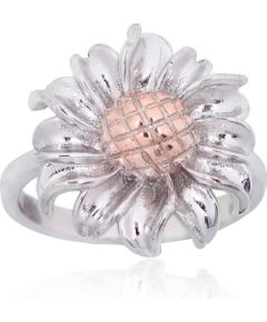 Sudraba gredzens #2101841(PRh-Gr+PAu-R), Sudrabs 925°, sarkanais zelts (pārklājums)/, rodijs (pārklājums), Izmērs: 18, 4.5 gr. Ar zelta pārklājumu