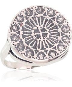 Sudraba gredzens #2101396(POx-Bk), Sudrabs 925°, oksids (pārklājums), Izmērs: 17.5, 3.9 gr. Sieviešu