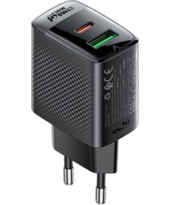 Сетевая зарядка Acefast A98 30W GaN USB-C/USB-A черная Зарядные устройства