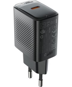 Charger Acefast A104 25W GaN USB-C black Telefonu lādētāji 220v