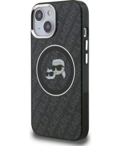 Karl Lagerfeld IML K&CH Heads Repeated Logo MagSafe Case Aizsargapvalks priekš iPhone 15 / melns Neoriģinālie Maciņi