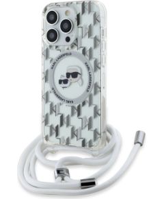 Karl Lagerfeld IML Monogram Crossbody K&CH Heads MagSafe Case Aizsargapvalks priekš iPhone 14 Pro Max / caurspīdīgs Neoriģinālie Maciņi