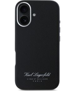 Karl Lagerfeld Grained PU Hotel RSG Case Aizsargapvalks priekš iPhone 16 / melns Neoriģinālie Maciņi