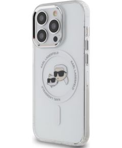 Karl Lagerfeld IML K&CH Heads Metal Frame MagSafe Case Aizsargapvalks priekš iPhone 15 Pro / caurspīdīgs Neoriģinālie Maciņi