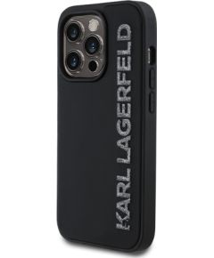 Karl Lagerfeld 3D Rubber Glitter Logo Case Aizsargapvalks priekš iPhone 13 Pro / melns Neoriģinālie Maciņi