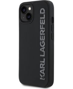 Karl Lagerfeld 3D Rubber Glitter Logo Case Aizsargapvalks priekš iPhone 15 / melns Neoriģinālie Maciņi