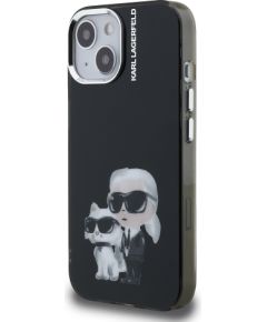 Karl Lagerfeld IML Aquarelle Karl and Choupette Aizsargapvalks priekš iPhone 15 / melns Neoriģinālie Maciņi