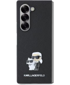 Karl Lagerfeld PU Saffiano Karl and Choupette Aizsargapvalks priekš Samsung Galaxy Z Fold 6 / melns Neoriģinālie Maciņi