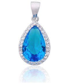 Sudraba kulons #2301957(PRh-Gr)_CZ+CZ-AQ, Sudrabs 925°, rodijs (pārklājums), Cirkoni, 1.7 gr. Sieviešu