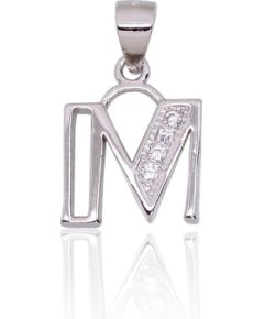 Sudraba kulons #2301844(PRh-Gr)_CZ, Sudrabs 925°, rodijs (pārklājums), Cirkoni, 1.5 gr. Burti